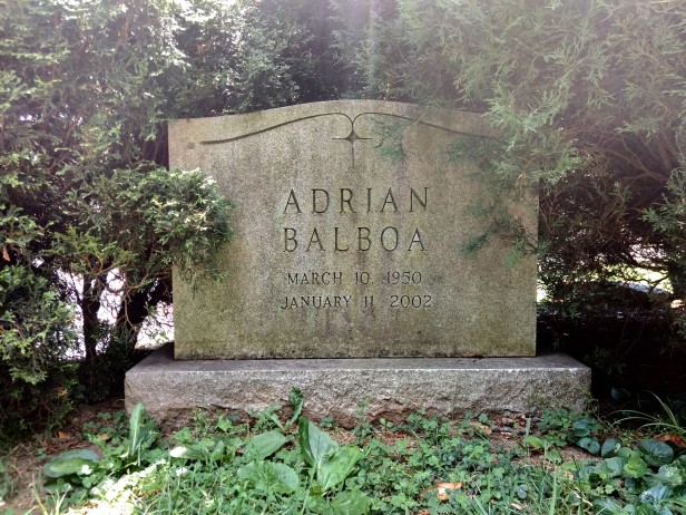 Adrian Balboa's tombstone Laurel Hill Cemetery Philadelphia